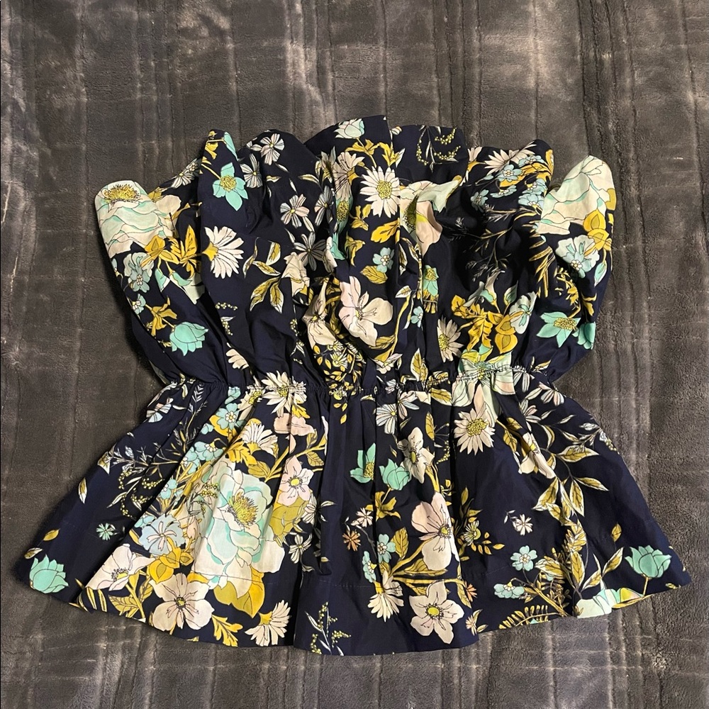 Anthropologie Ruffled and Cropped Tube Top